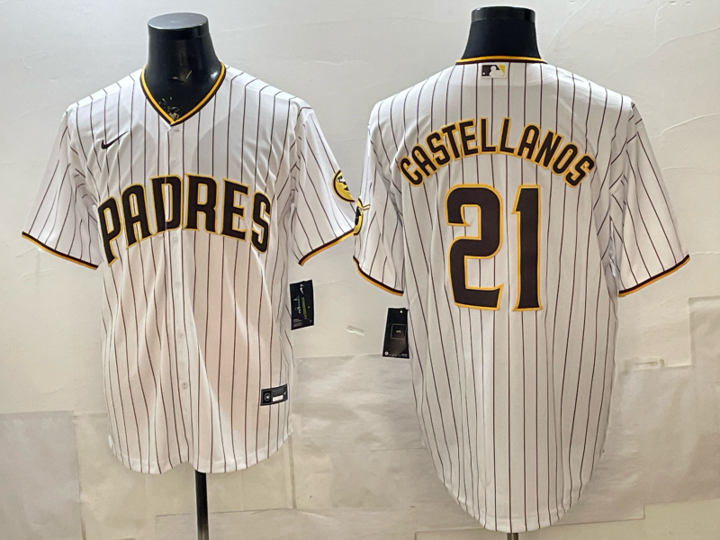 Men's San Diego Padres Nick Castellanos #21 White Home Limited Player Jersey baseball jersey product view 1