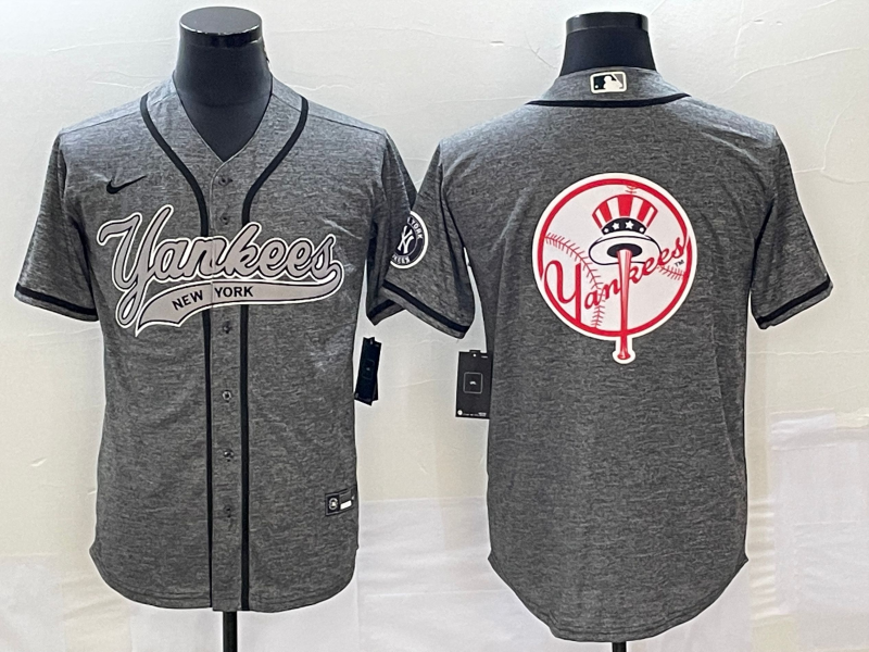 Men's New York Yankees Gray Replica Team Jersey Joint Edition baseball jersey product view 1