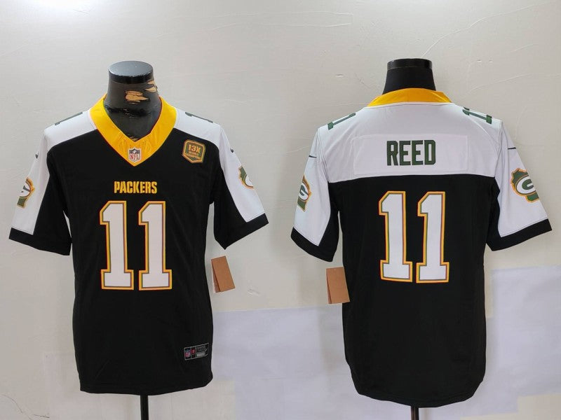 Men's Green Bay Packers Jayden Reed #11 Black Game Jersey1 football jersey product view 1