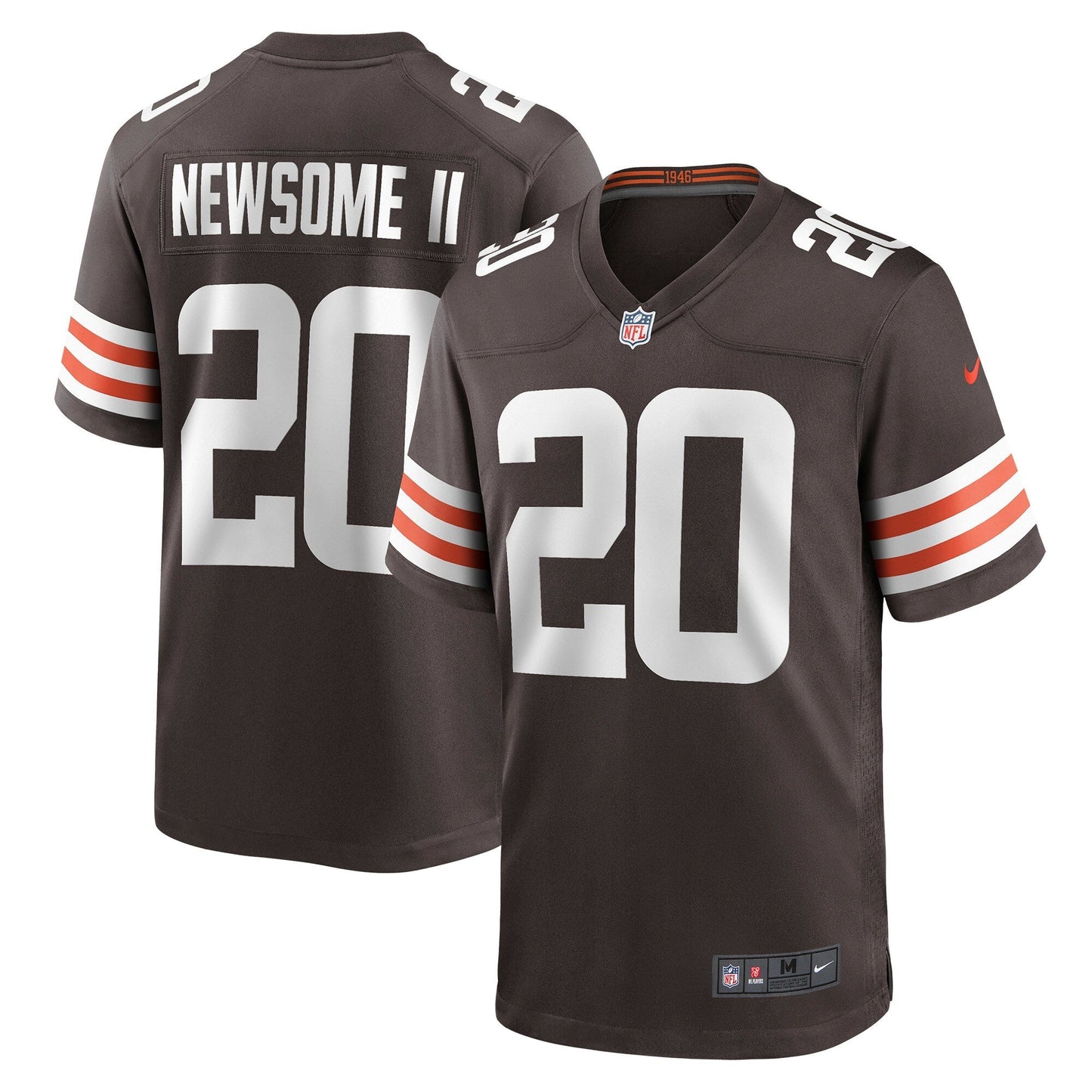 Greg Newsome II Cleveland Browns Game Jersey - Brown football jersey product view 1