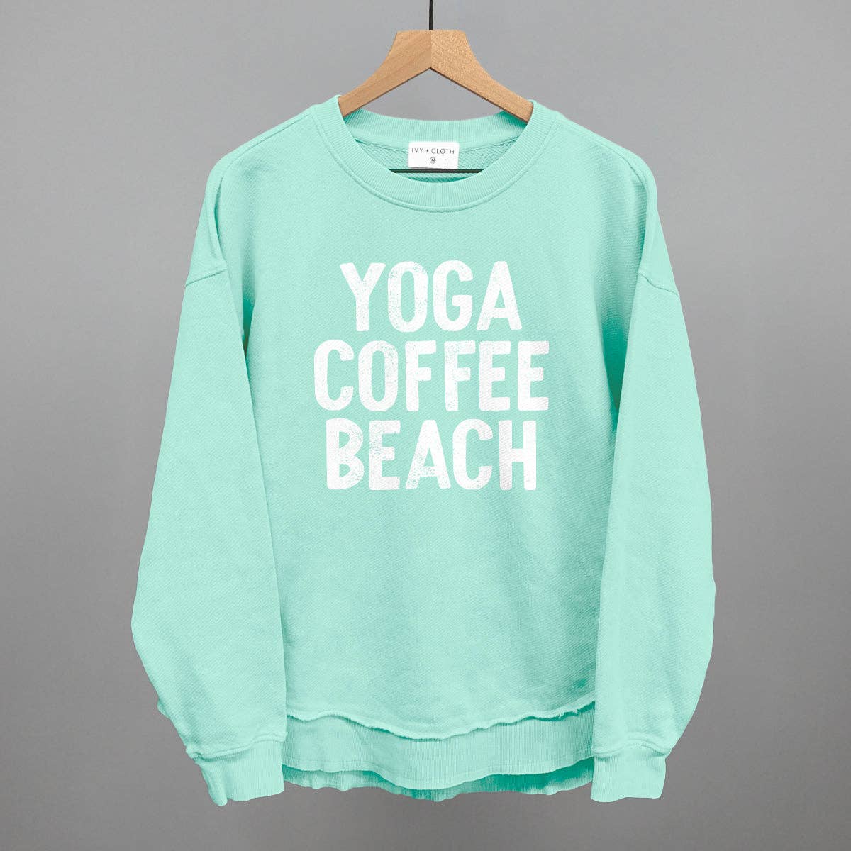 Yoga Coffee Beach (White) Unisex T-shirt, Sweatshirt, Hoodie, Long Sleeve Tee - T-Shirt, Sweatshirt, Hoodie