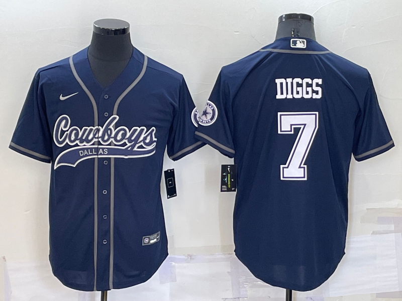 Men's Dallas Cowboys Trevon Diggs Navy Game Jersey Joint Edition football jersey product view 1