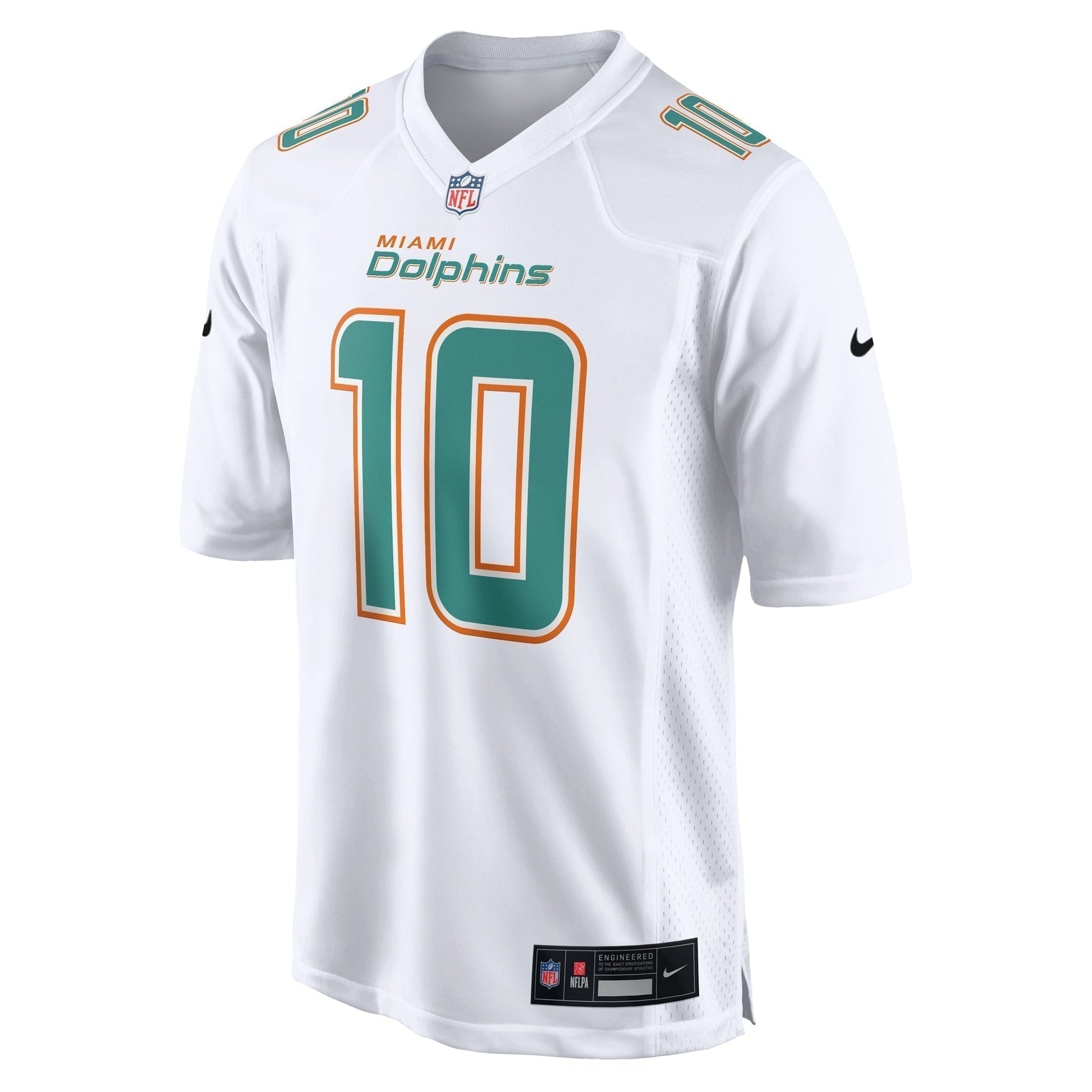 Tyreek Hill Miami Dolphins Fashion Game Jersey - White football jersey product view 2