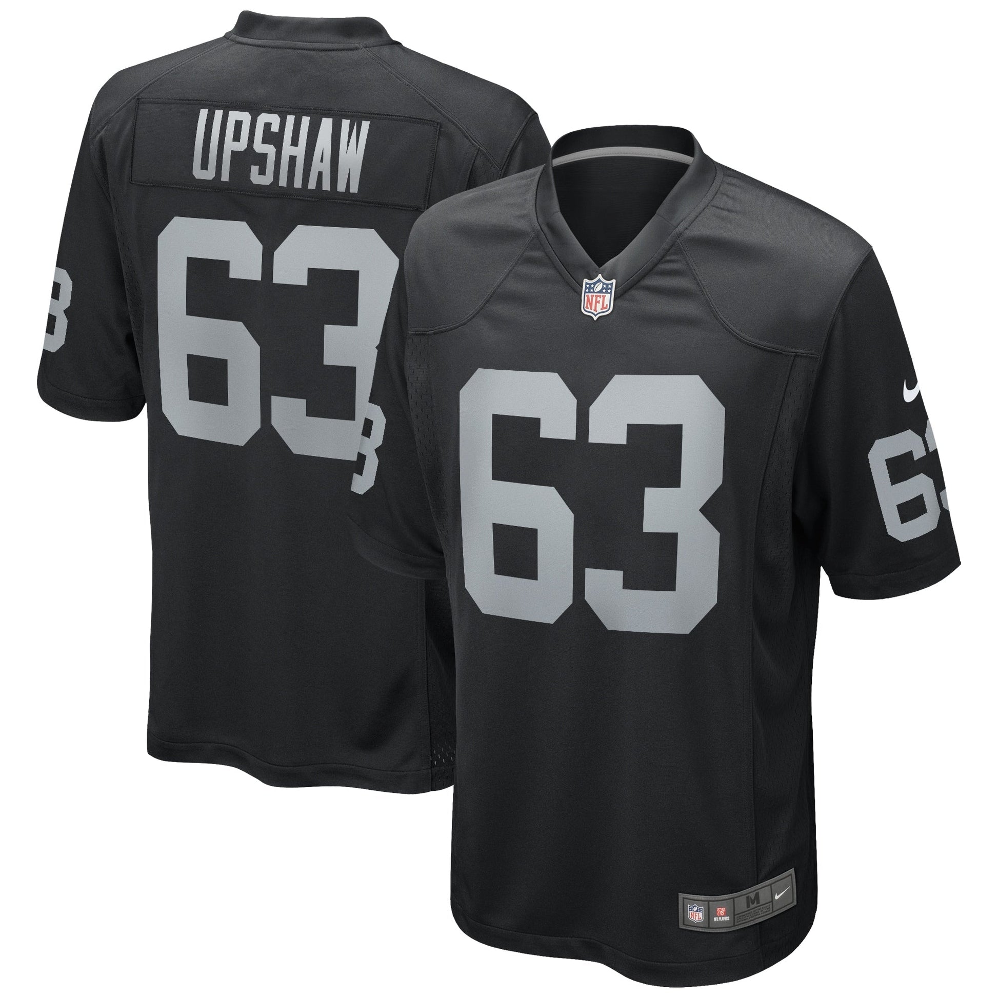 Gene Upshaw Las Vegas Raiders Game Retired Jersey - Black football jersey product view 1