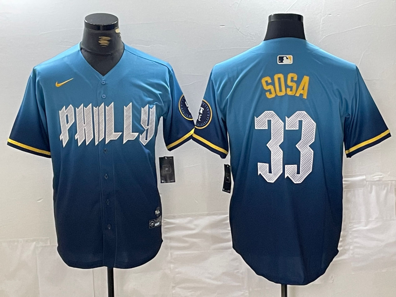 Men's Philadelphia Phillies Edmundo Sosa Blue 2024 City Connect Limited Player Jersey baseball jersey product view 1