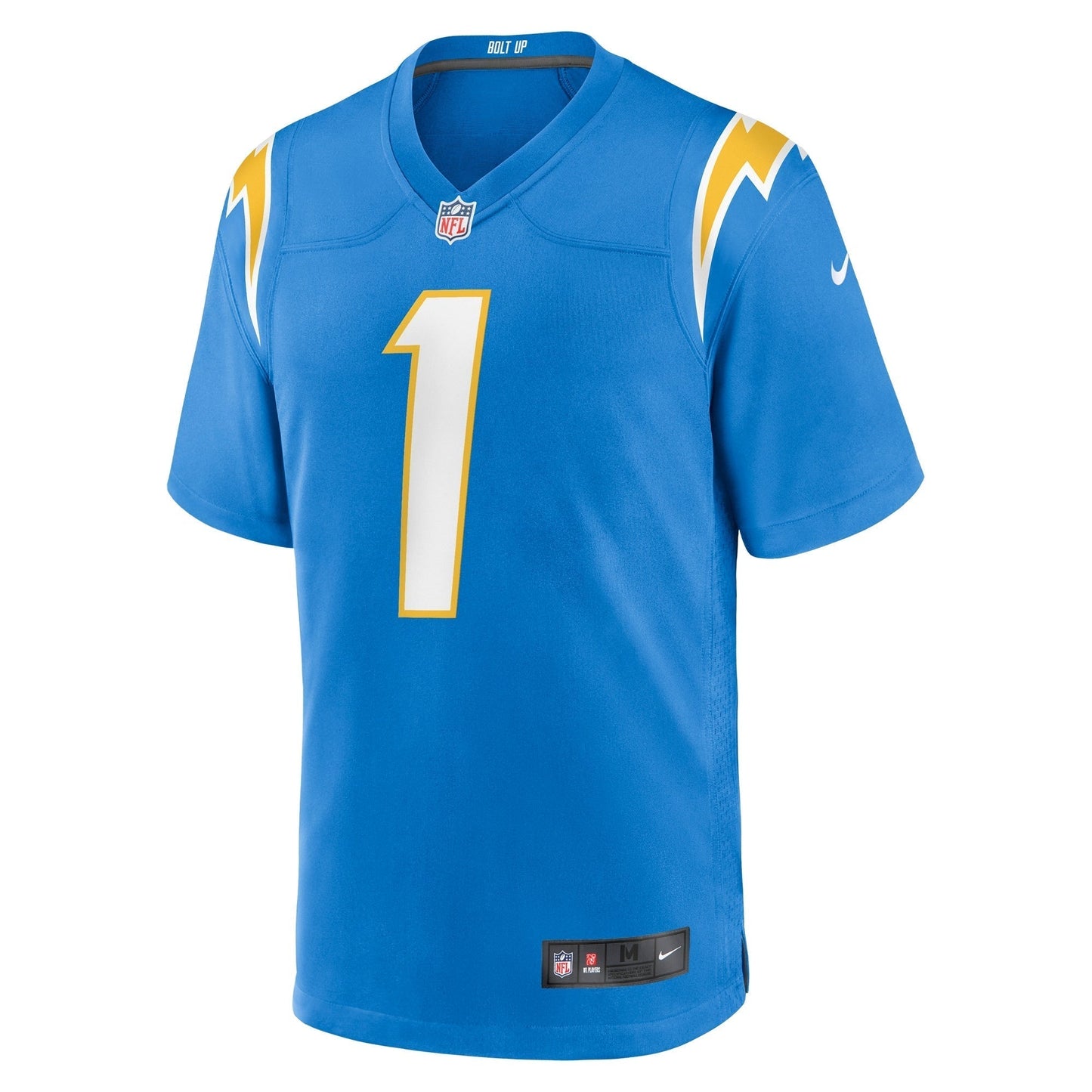 Number 1 Dad Los Angeles Chargers Game Jersey - Powder Blue football jersey product view 2
