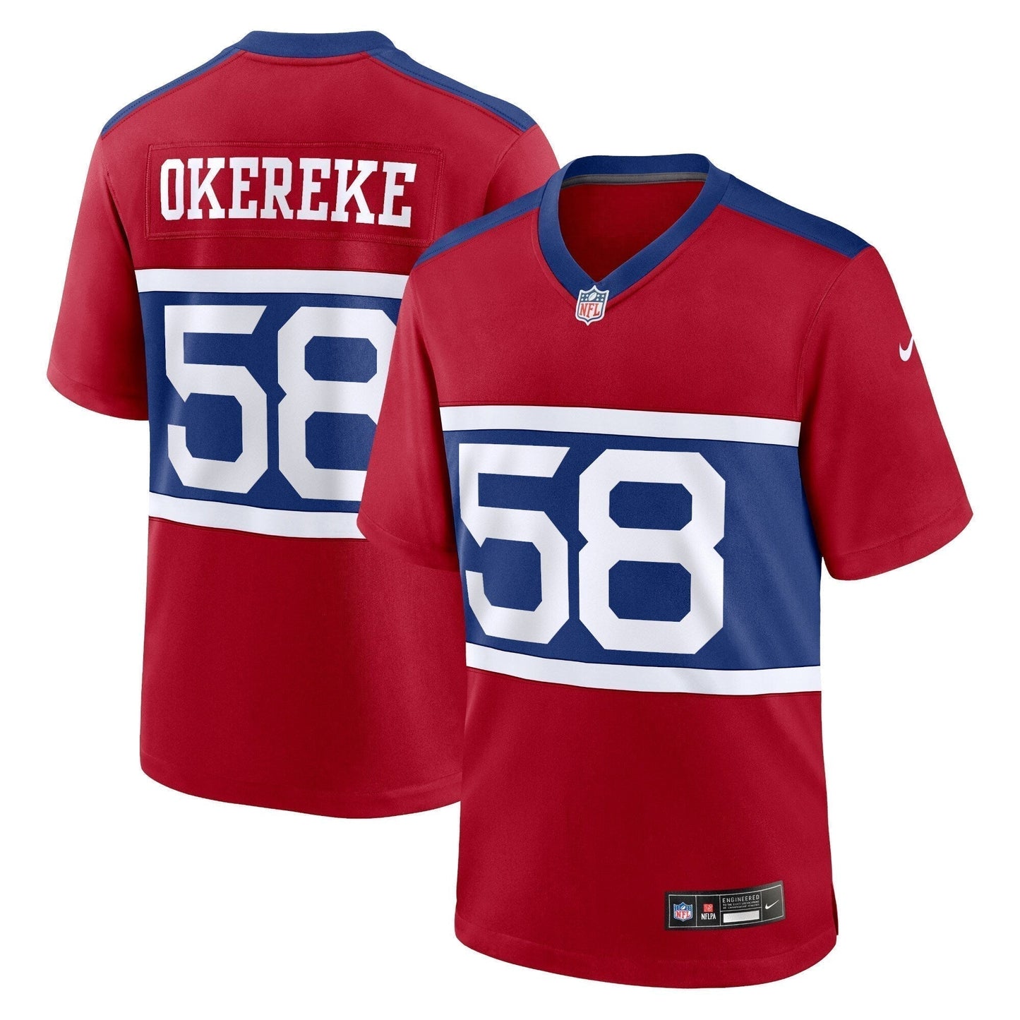 Bobby Okereke New York Giants Alternate Game Jersey - Century Red football jersey product view 1
