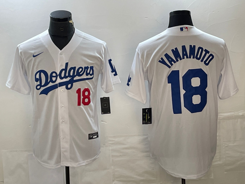 Men's Los Angeles Dodgers Yoshinobu Yamamoto White Home Replica Game Jersey baseball jersey product view 1