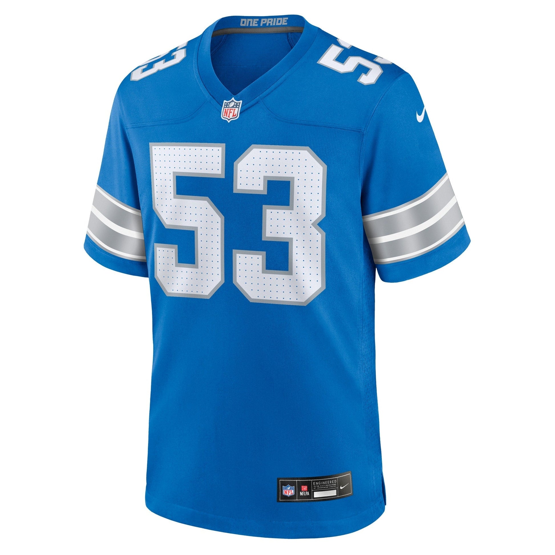 DaRon Gilbert Detroit Lions Game Jersey - Blue football jersey product view 2