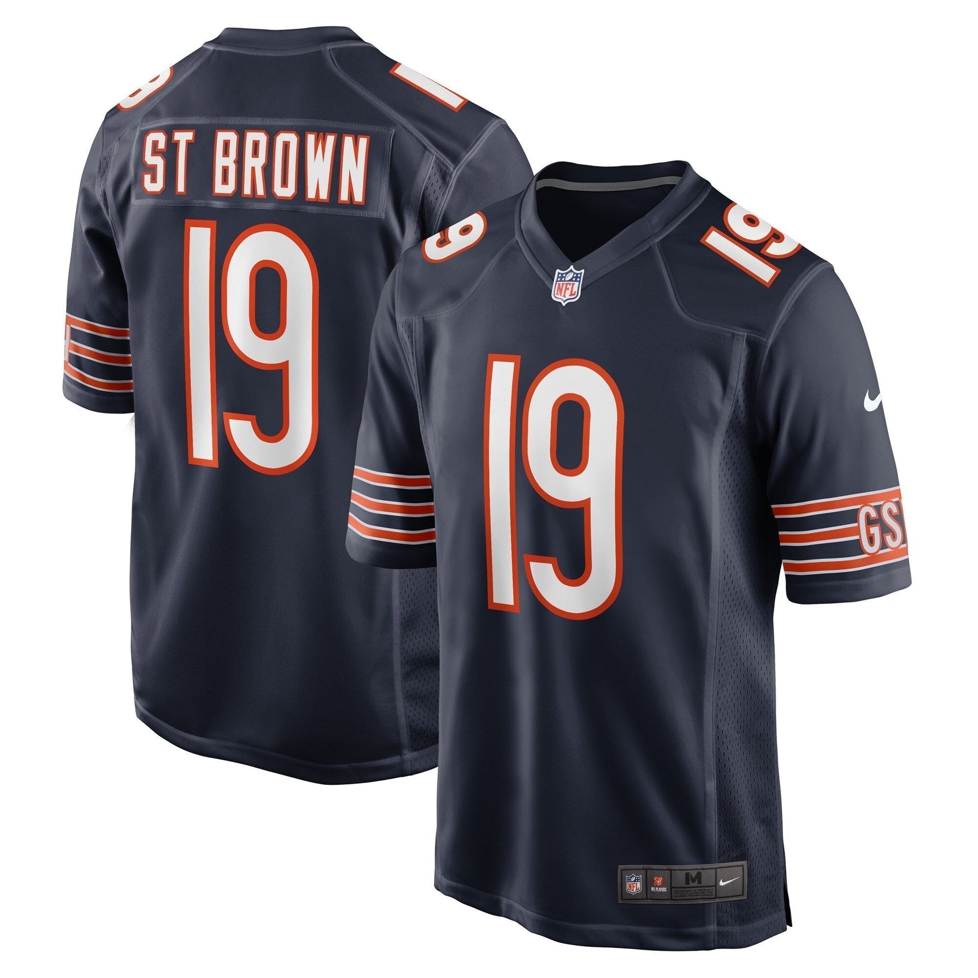 Equanimeous St. Brown Chicago Bears Game Jersey - Navy football jersey product view 1