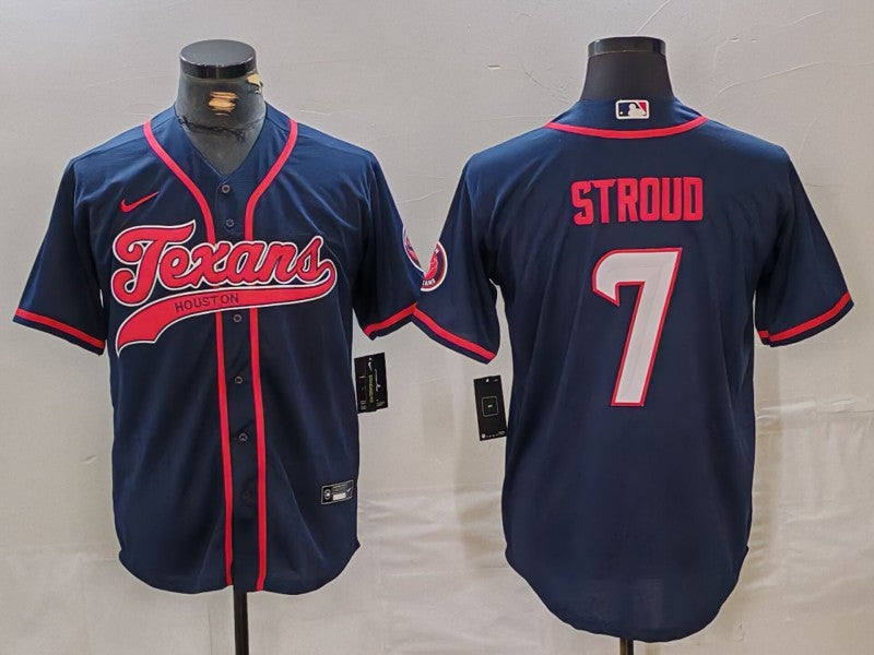 Men's Houston Texans C.J. Stroud #7 Navy Player Jersey1 football jersey product view 1