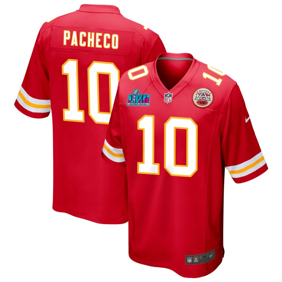 Isiah Pacheco Kansas City Chiefs Super Bowl LVII Game Jersey - Red football jersey product view 1