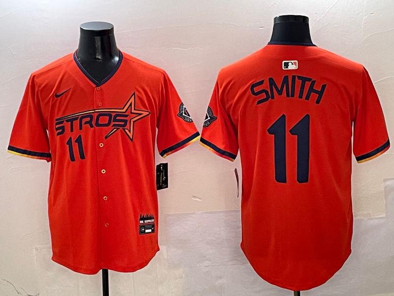 Men's Houston Astros Cam Smith Orange 2025 City Connect Limited Player Jersey baseball jersey product view 1
