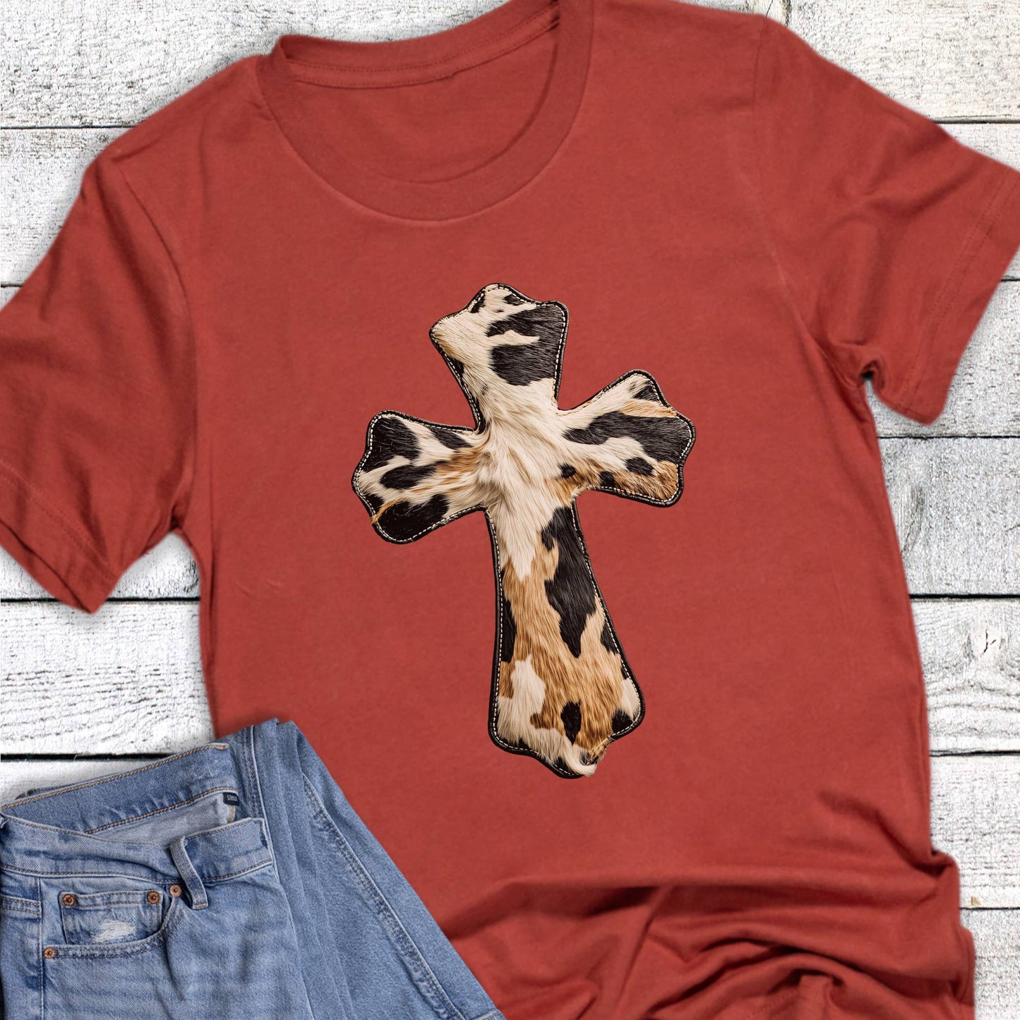 Western Faith Hide Cross Graphic Tee Unisex T-shirt, Sweatshirt, Hoodie, Long Sleeve Tee - T-Shirt, Sweatshirt, Hoodie