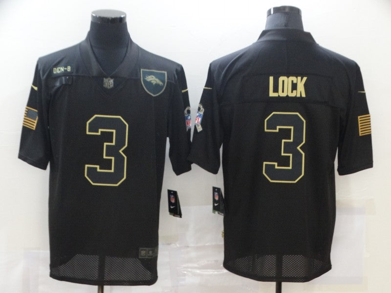 Men's Denver Broncos Drew Lock #3 Black Game Player Jersey1 football jersey product view 1