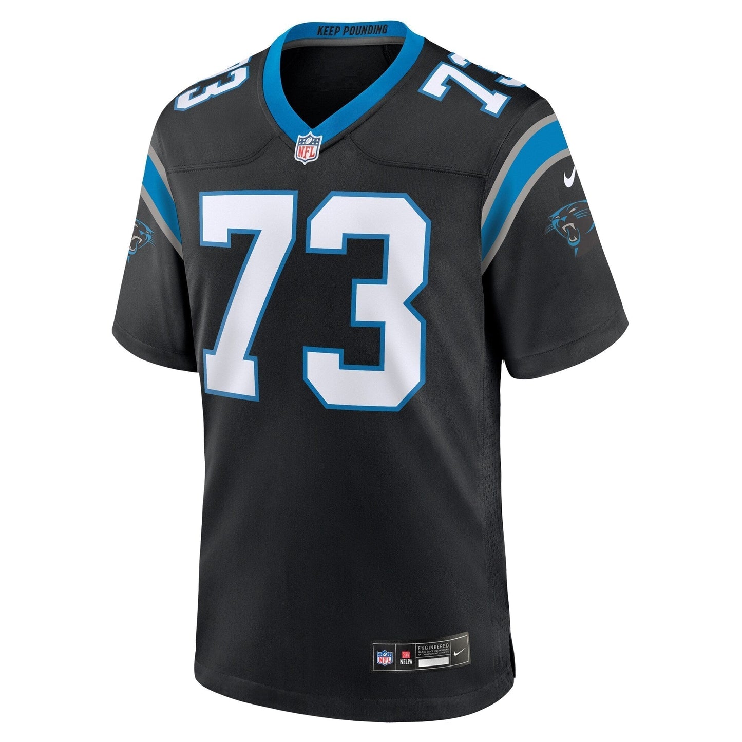 Rashard Lawrence Carolina Panthers Game Jersey - Black football jersey product view 2