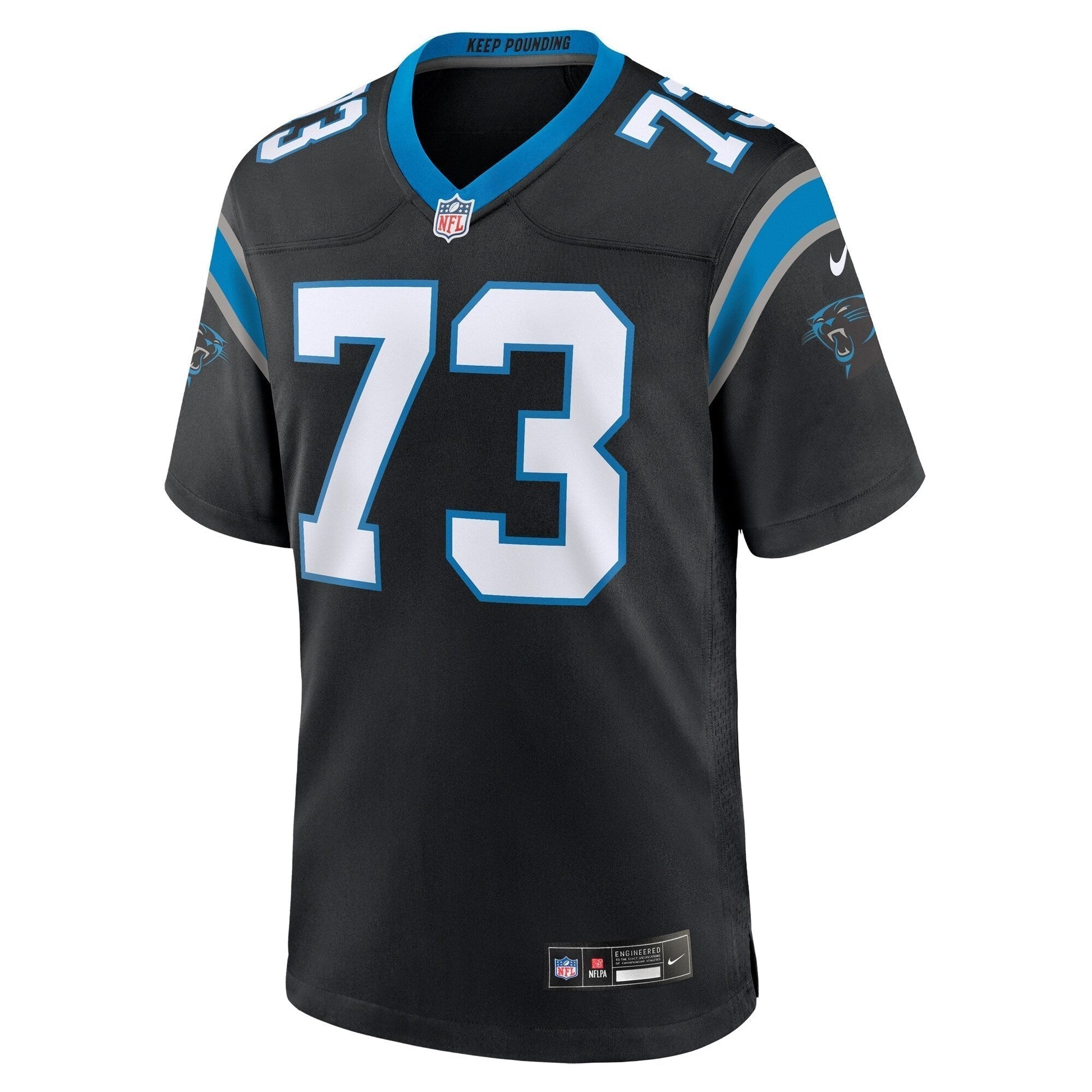 Rashard Lawrence Carolina Panthers Game Jersey - Black football jersey product view 2