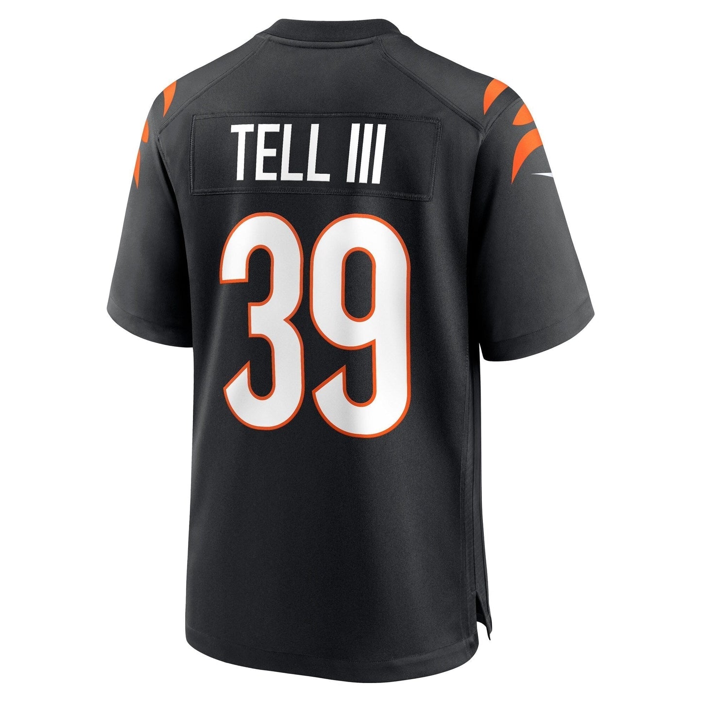 Marvell Tell III Cincinnati Bengals Game Jersey - Black football jersey product view 3