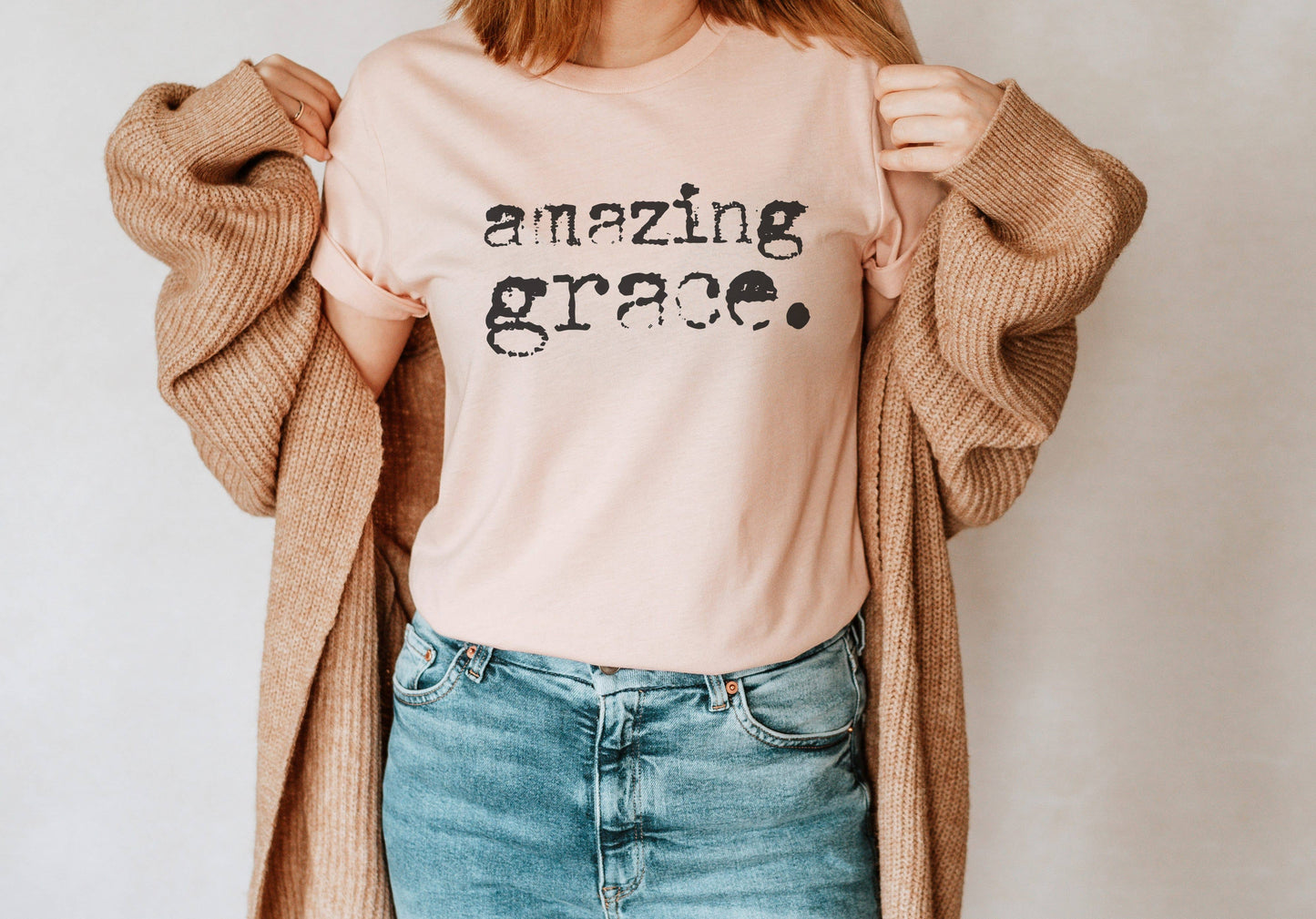 Amazing Grace Typewriter | Christian Tshirt Unisex T-shirt, Sweatshirt, Hoodie, Long Sleeve Tee - T-Shirt, Sweatshirt, Hoodie