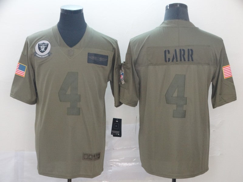 Men's Las Vegas Raiders Derek Carr #4 Brown Game Jersey1 football jersey product view 1