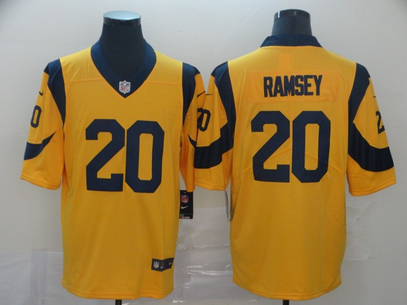 Men's Los Angeles Rams Jalen Ramsey Yellow Game Jersey football jersey product view 1