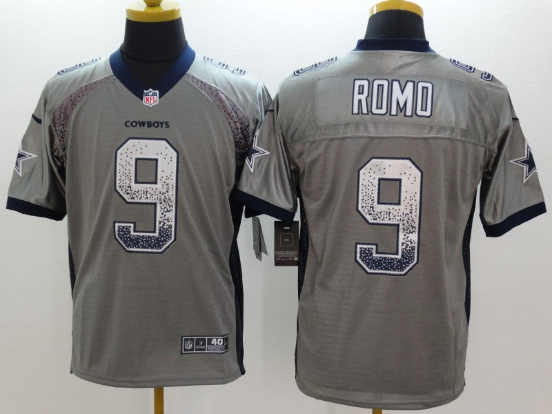 Men's Dallas Cowboys Tony Romo #9 Gray Game Jersey1 football jersey product view 1