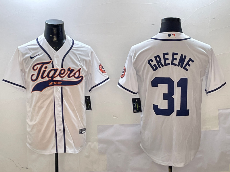 Men's Detroit Tigers Riley Greene White Game Jersey baseball jersey product view 1