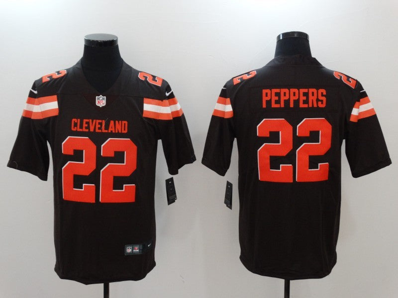 Men's Cleveland Browns Jabrill Peppers #22 Brown Game Jersey1 football jersey product view 1