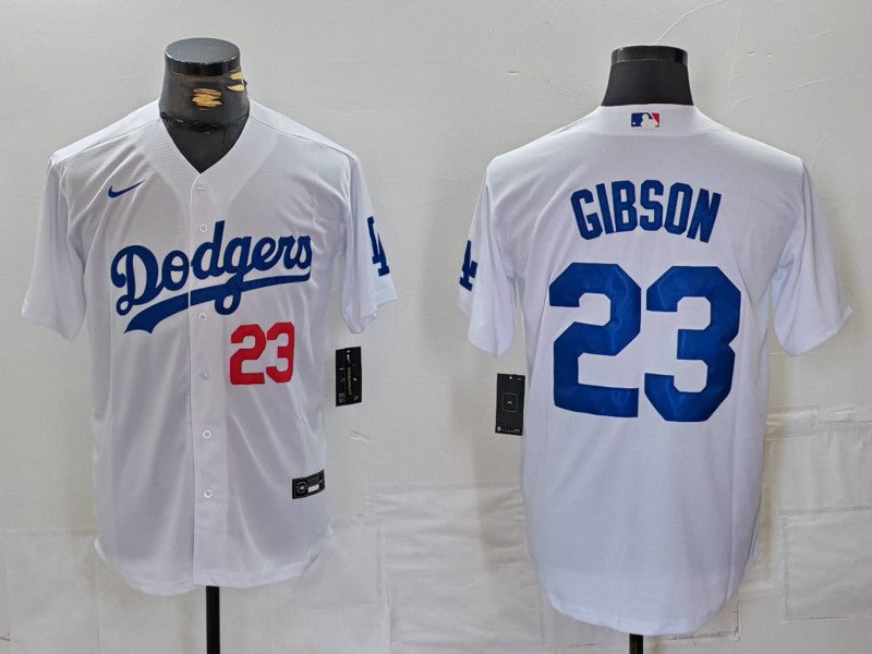 Men's Los Angeles Dodgers Kirk Gibson White Home Limited Player Jersey baseball jersey product view 1