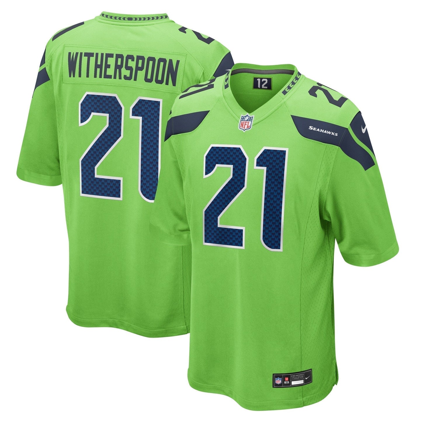 Devon Witherspoon Seattle Seahawks Game Jersey - Neon Green football jersey product view 1