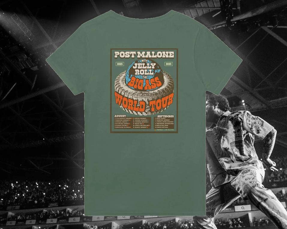 Post Malone 2025 World Tour Tee Country Concert Music Lover Unisex T-shirt, Sweatshirt, Hoodie, Long Sleeve Tee - T-Shirt, Sweatshirt, Hoodie