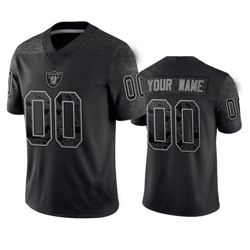 Custom1 Las Vegas Raiders Active Player Black Reflective Limited Stitched Football Jersey1 American Jerseys football jersey product view 1