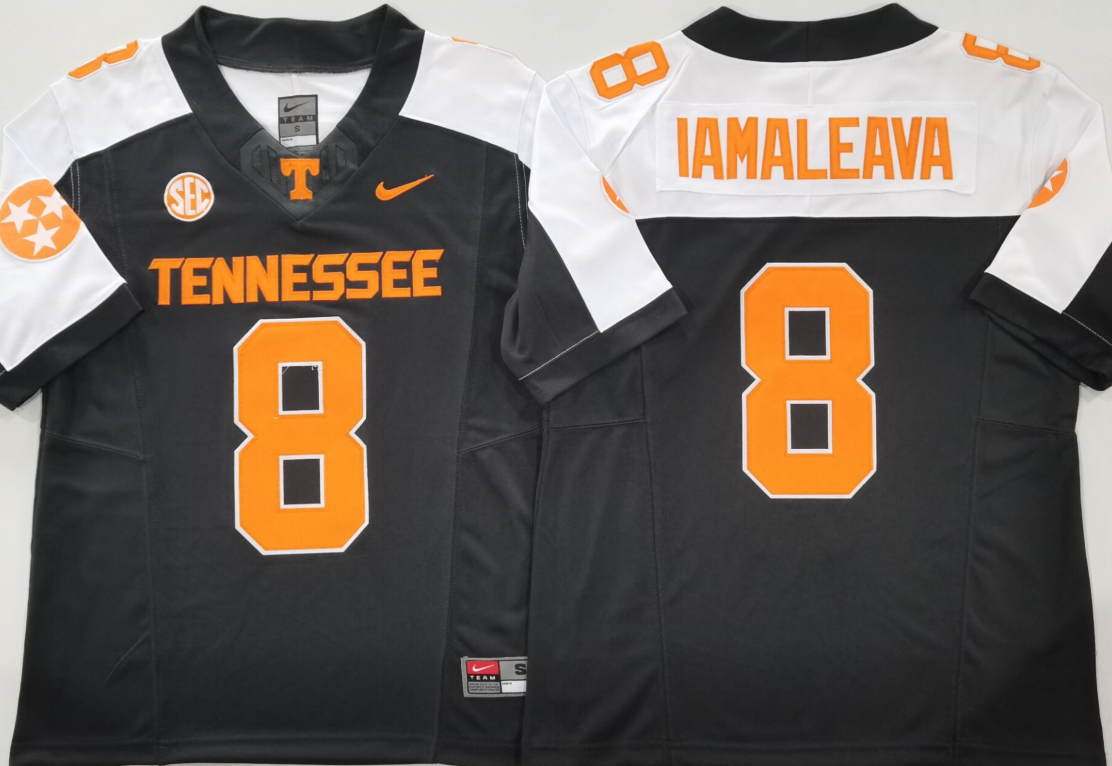Men's Tennessee Volunteers Nico Iamaleava #8 Black Player Jersey sports jersey product view 1