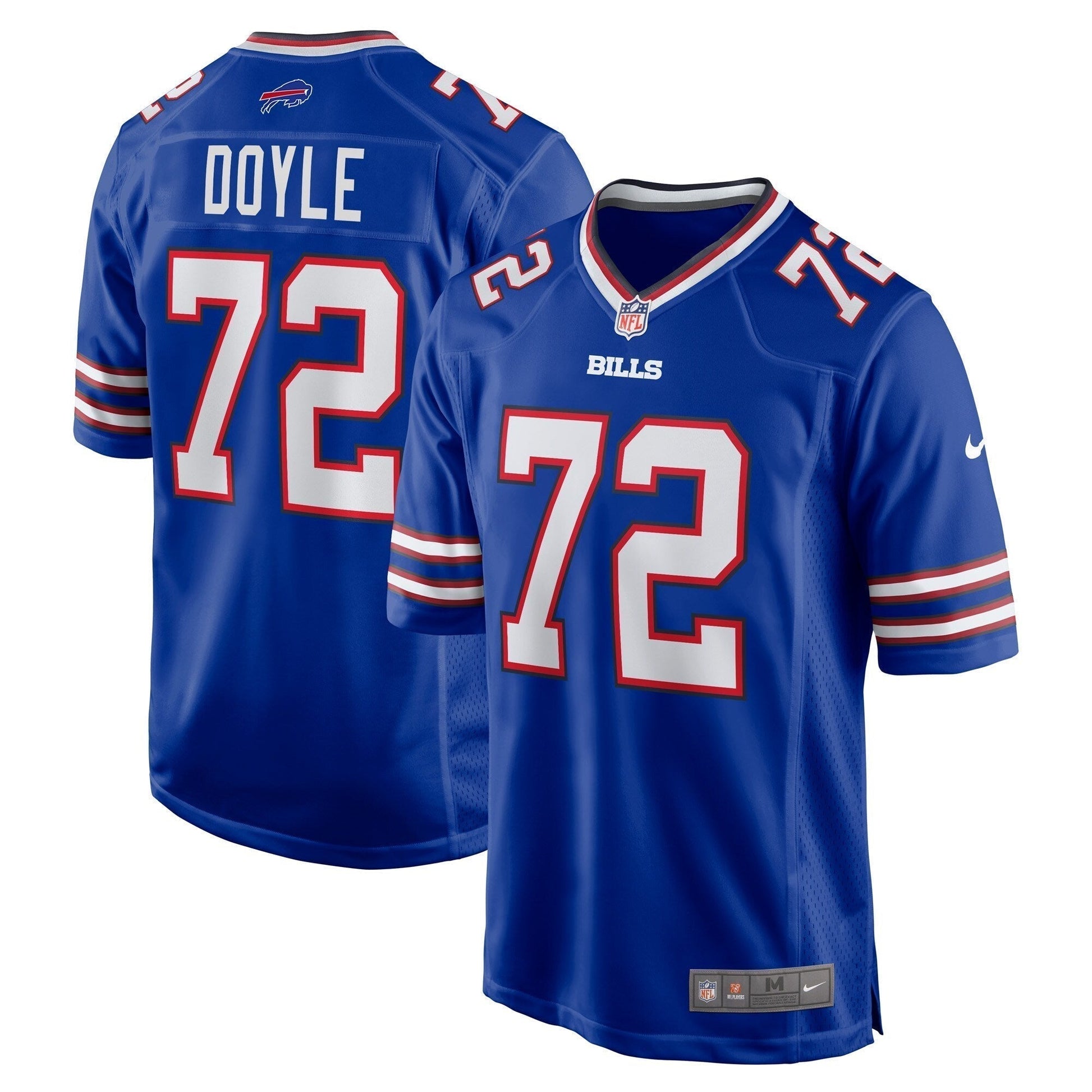 Tommy Doyle Buffalo Bills Game Jersey - Royal football jersey product view 1
