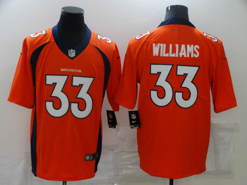 Men's Denver Broncos Javonte Williams #33 Orange Game Jersey1 football jersey product view 1