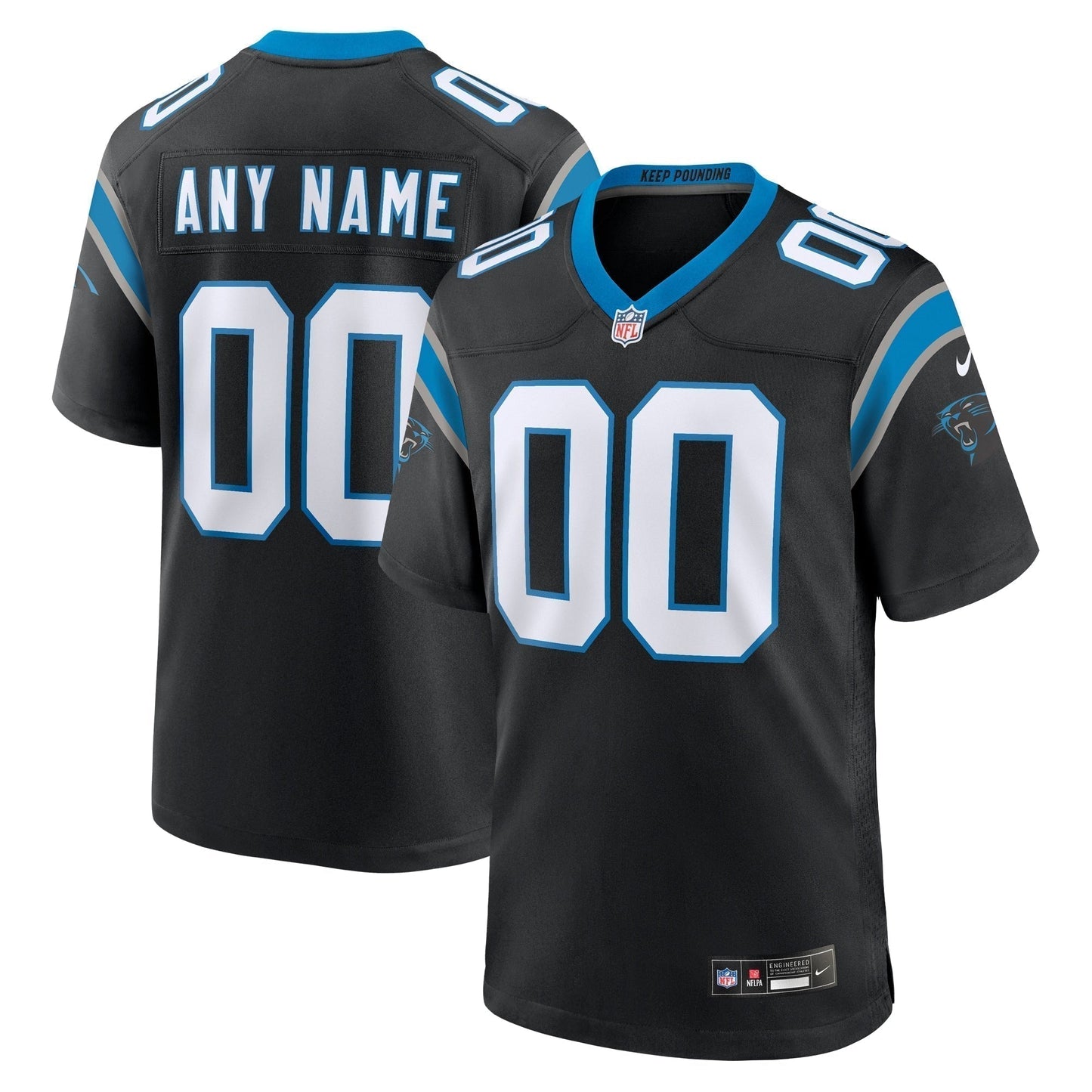 Carolina Panthers Custom Game Jersey - Black football jersey product view 1