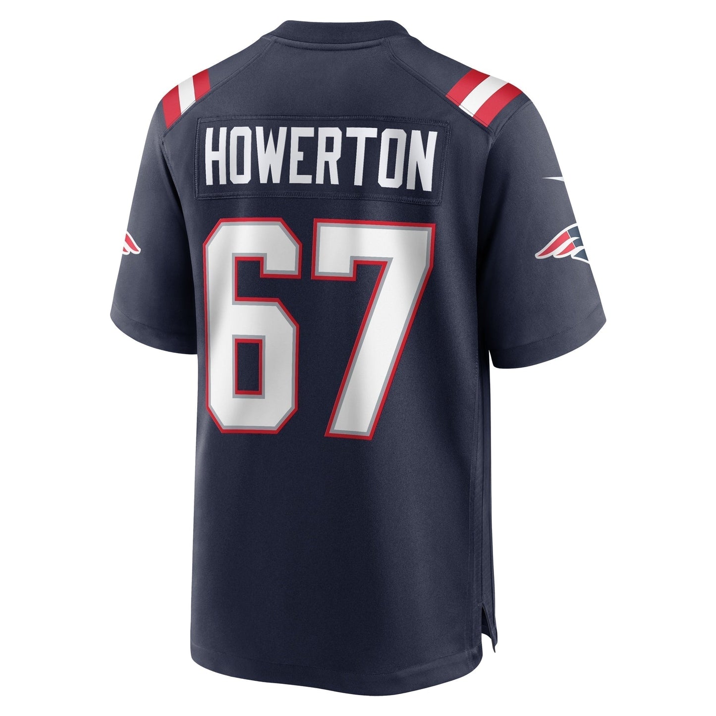 Hayden Howerton New England Patriots Home Game Jersey - Navy football jersey product view 3