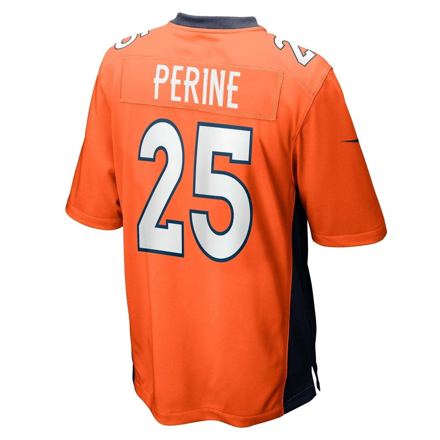Samaje Perine Denver Broncos Game Jersey - Orange football jersey product view 3