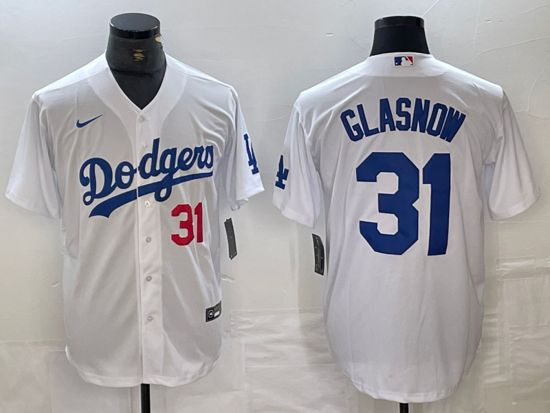 Men's Los Angeles Dodgers Tyler Glasnow White Replica Game Jersey baseball jersey product view 1