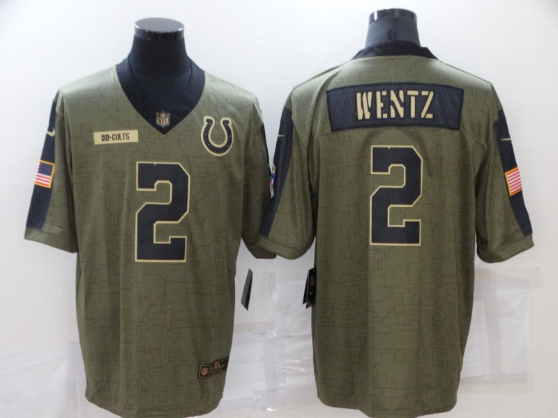Men's Indianapolis Colts Carson Wentz #2 Brown Game Jersey1 football jersey product view 1