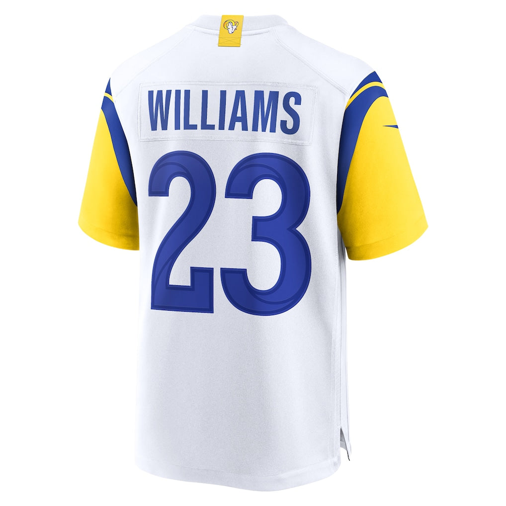 LA.Rams #23 Kyren Williams White Game Jersey football jersey product view 1