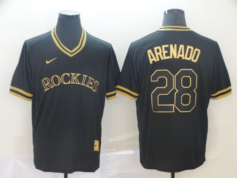 Men's Colorado Rockies Nolan Arenado Black Replica Baseball Jersey baseball jersey product view 1