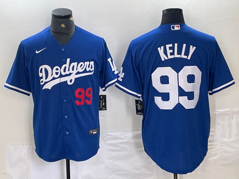 Men's Los Angeles Dodgers Joe Kelly Blue Replica Player Jersey baseball jersey product view 1