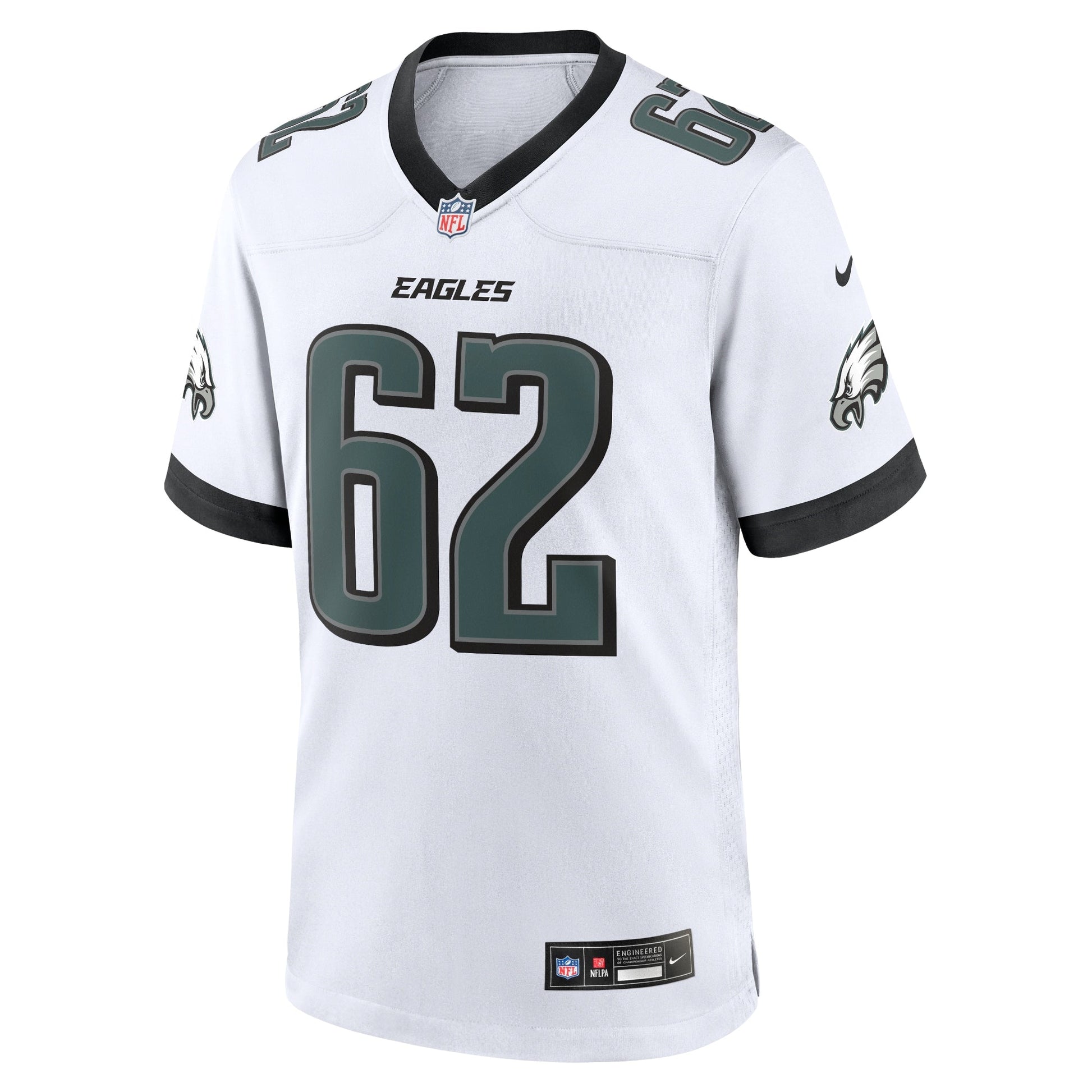 Jason Kelce Philadelphia Eagles White Game Jersey - White football jersey product view 2