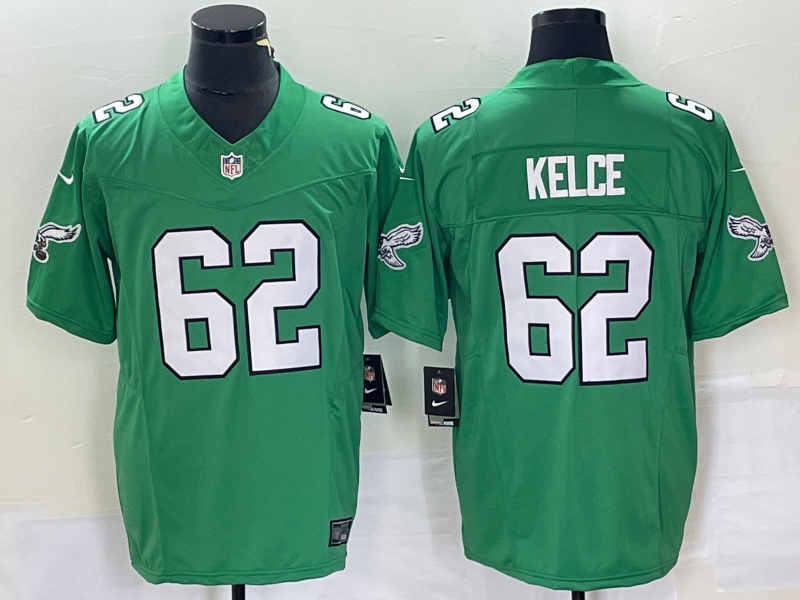 Men's Philadelphia Eagles Jason Kelce Kelly Green Game Jersey football jersey product view 1