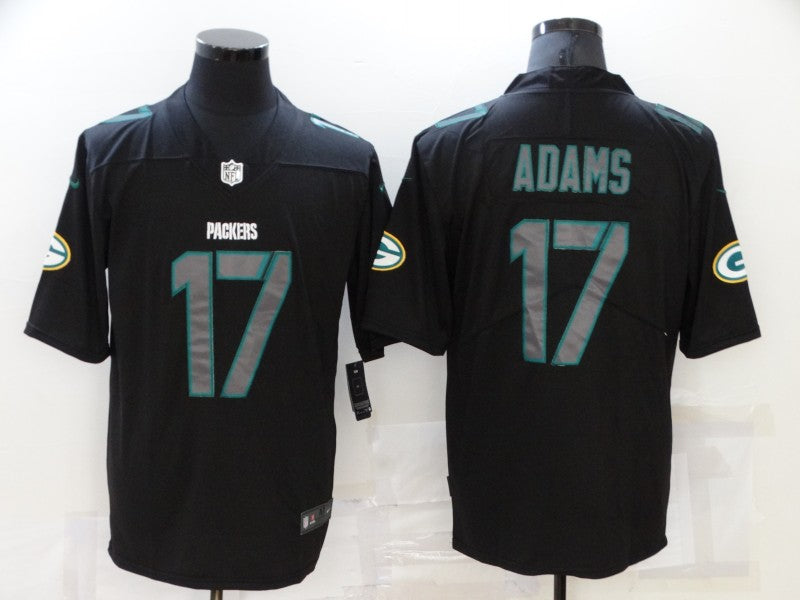 Men's Green Bay Packers Davante Adams #17 Black Team Game Jersey1 football jersey product view 1