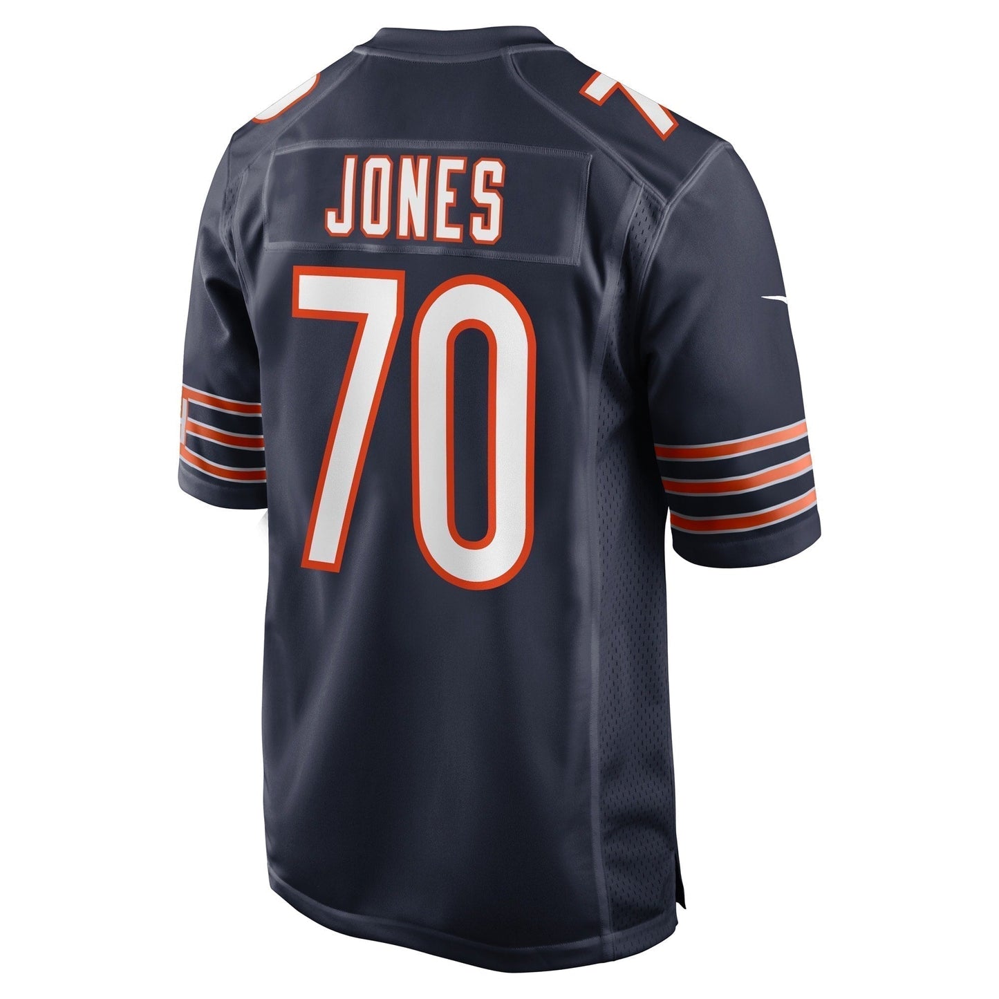 Braxton Jones Chicago Bears Game Jersey - Navy football jersey product view 3