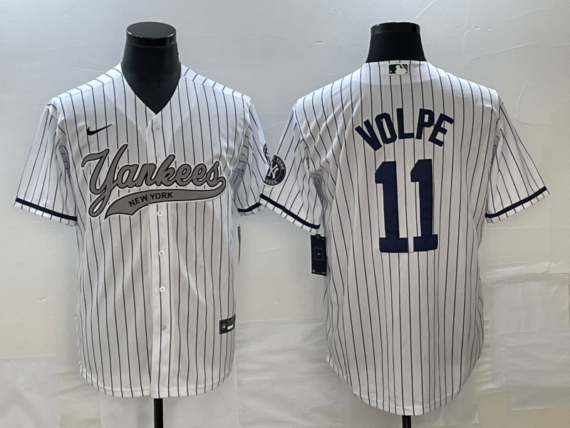 Men's New York Yankees Anthony Volpe #11 White Game Jersey Joint Edition baseball jersey product view 1