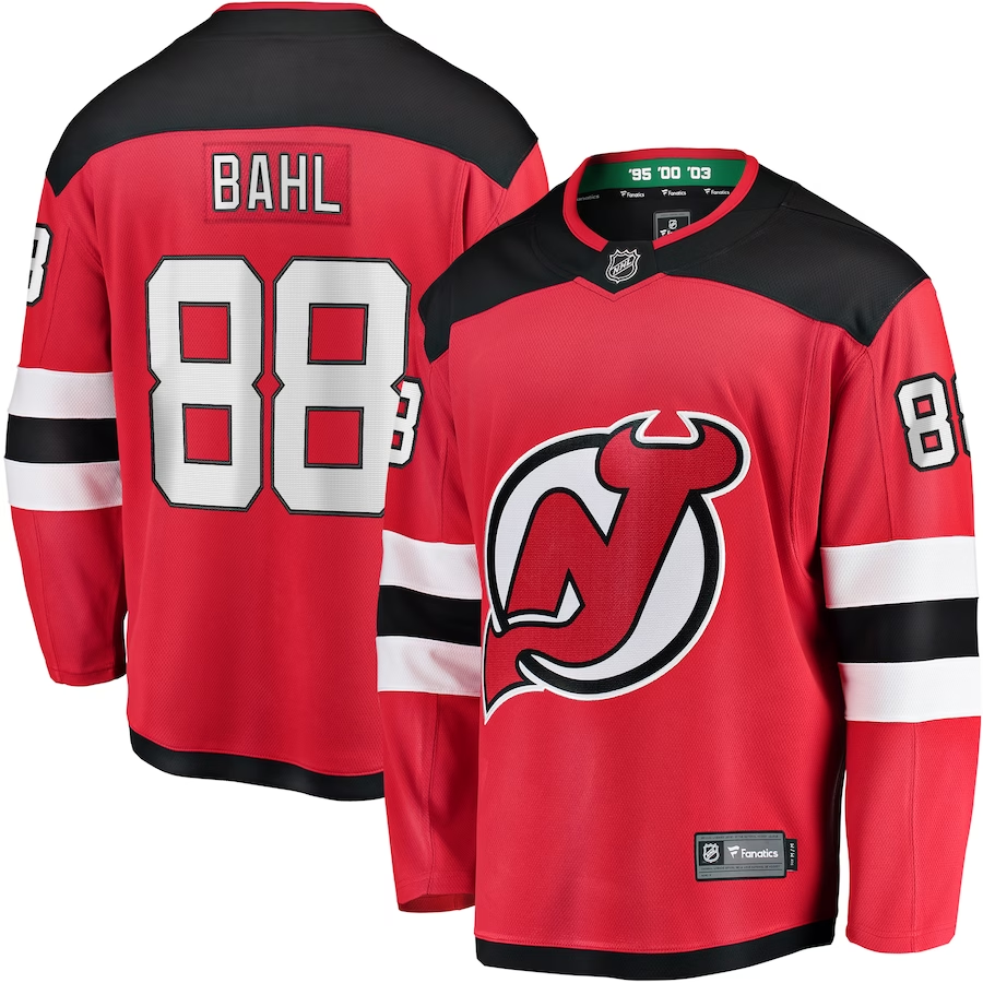 Men's New Jersey1 Devils Kevin Bahl #88 Red Player Game Jersey1 sports jersey product view 1