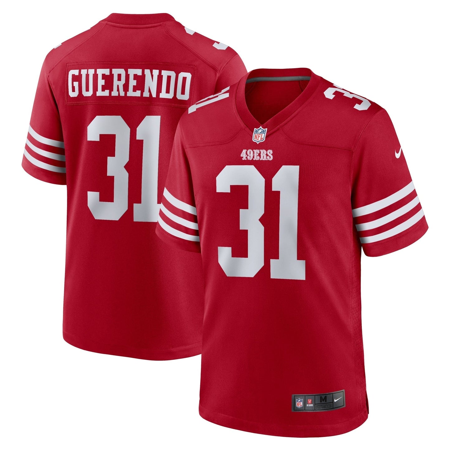 Isaac Guerendo San Francisco 49ers Game Jersey - Scarlet football jersey product view 1
